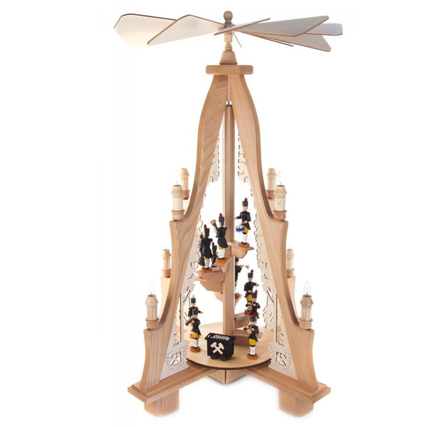 Electric Pyramid with Miners by Kunstgewerbe Lenk und Sohn