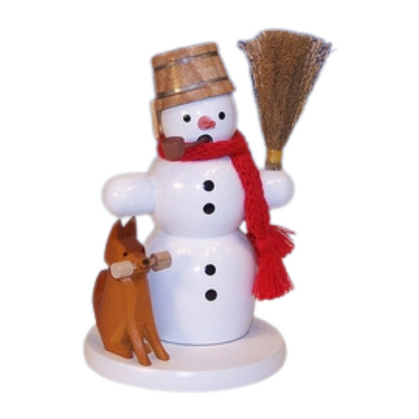 Snowman with Dog Incense Smoker by Volker Zenker