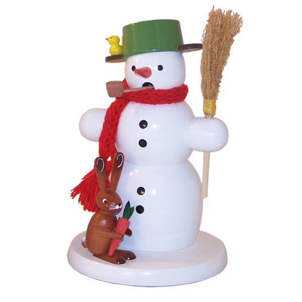 Snowman with Rabbit, Incense Smoker by Volker Zenker