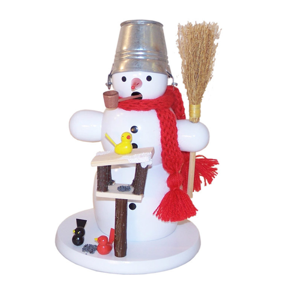 Snowman with Bird Feeder, Incense Smoker by Volker Zenker