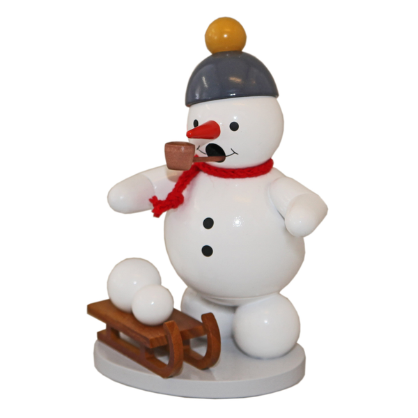 Snowman with Sled, Incense Smoker by Volker Zenker