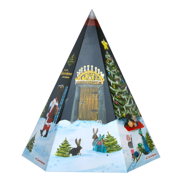 Incense Advent Pyramid with Tin Smoker House by Crottendorfer