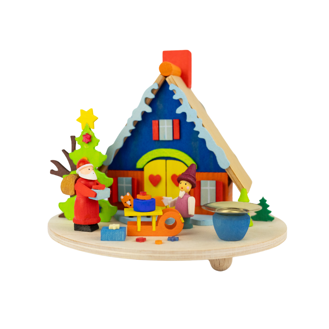 Smoke House with Santa and Candle by Graupner Holzminiaturen
