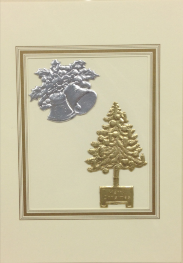 Tree, bells, gold card