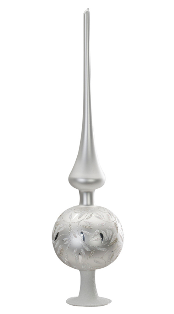 Delights Finial Tree Topper, white matte, 14.2