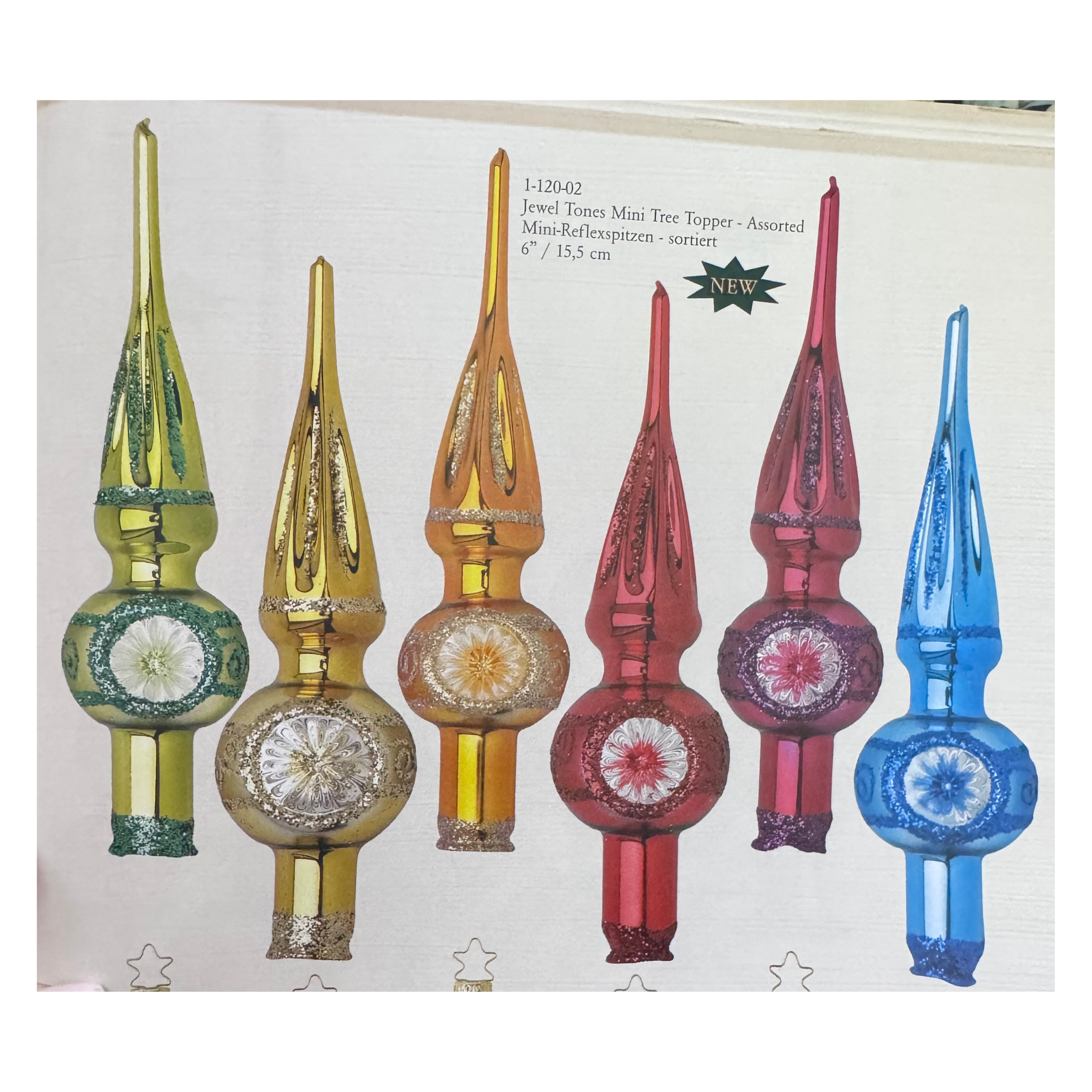 Jewel Tone Mini Tree Toppers by Inge Glas of Gemany