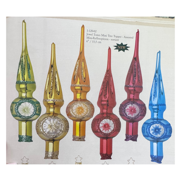 Jewel Tone Mini Tree Toppers by Inge Glas of Gemany