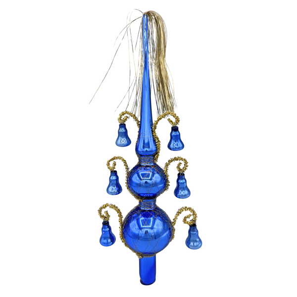 Vintage Tree Topper, light blue with bells by Inge Glas of Germany