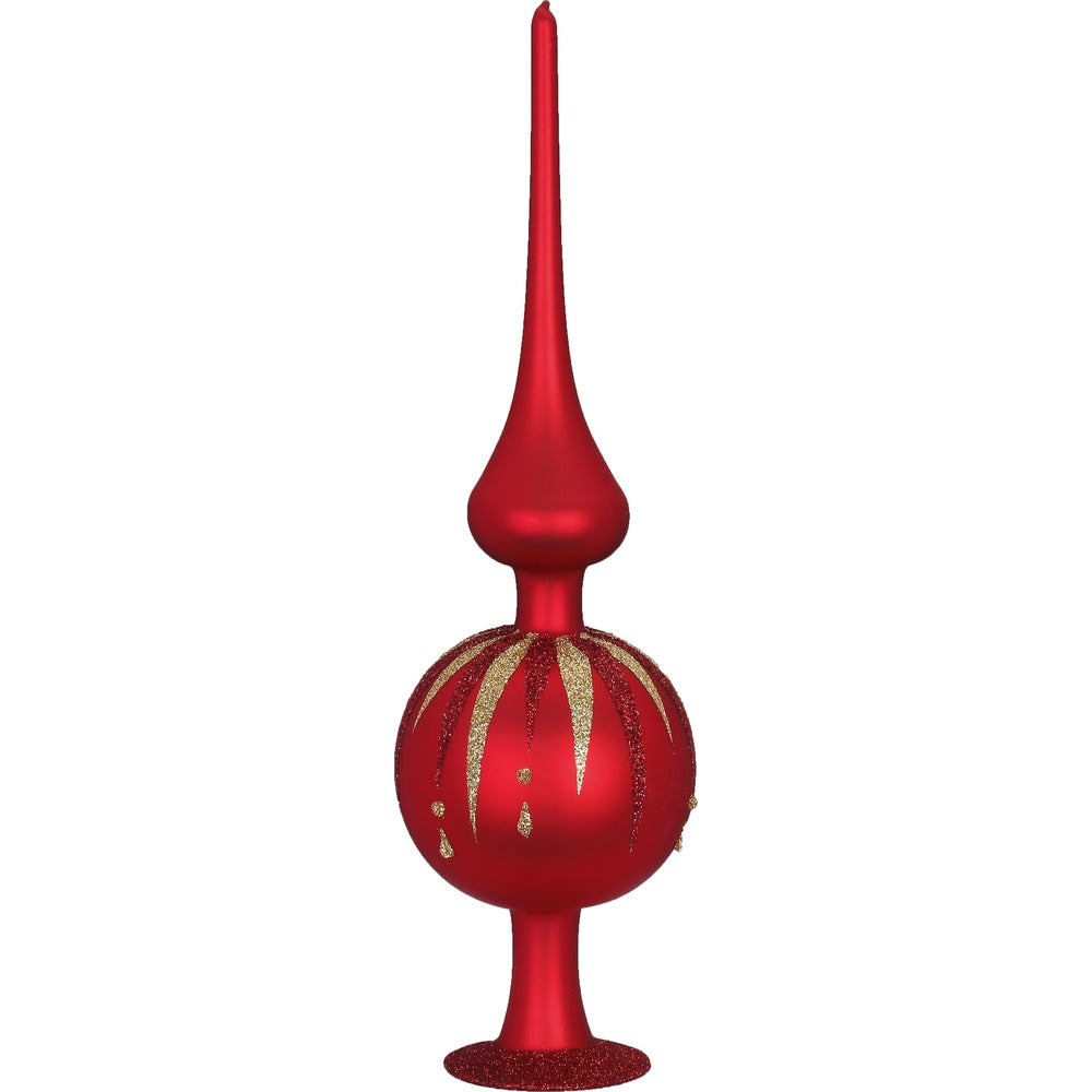 Rainy Stars Tree Topper, red matte, 9.9