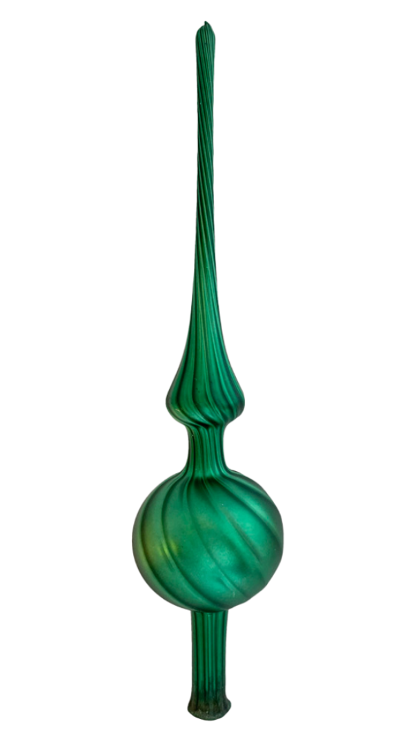 Green matte Mercury Glass tree topper by Inge Glas