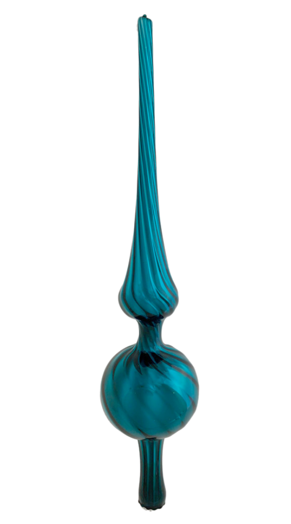 Teal Shiny Mercury Glass Tree topper by Inge Glas