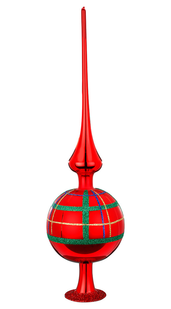 Finial Squared Red Shiny made by Inge Glas of Neustadt bei Coburg, Germany