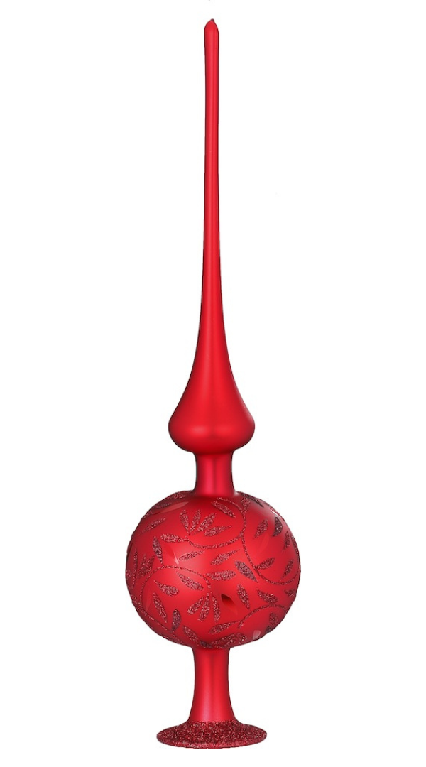 Large Delights Tree Topper, Red matte by Inge Glas of Germany