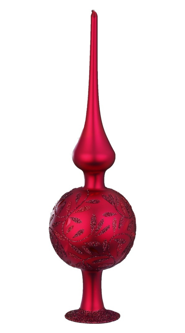 Delights Finial Tree Topper, oxblood matte, 9.9" by Inge Glas of Germany