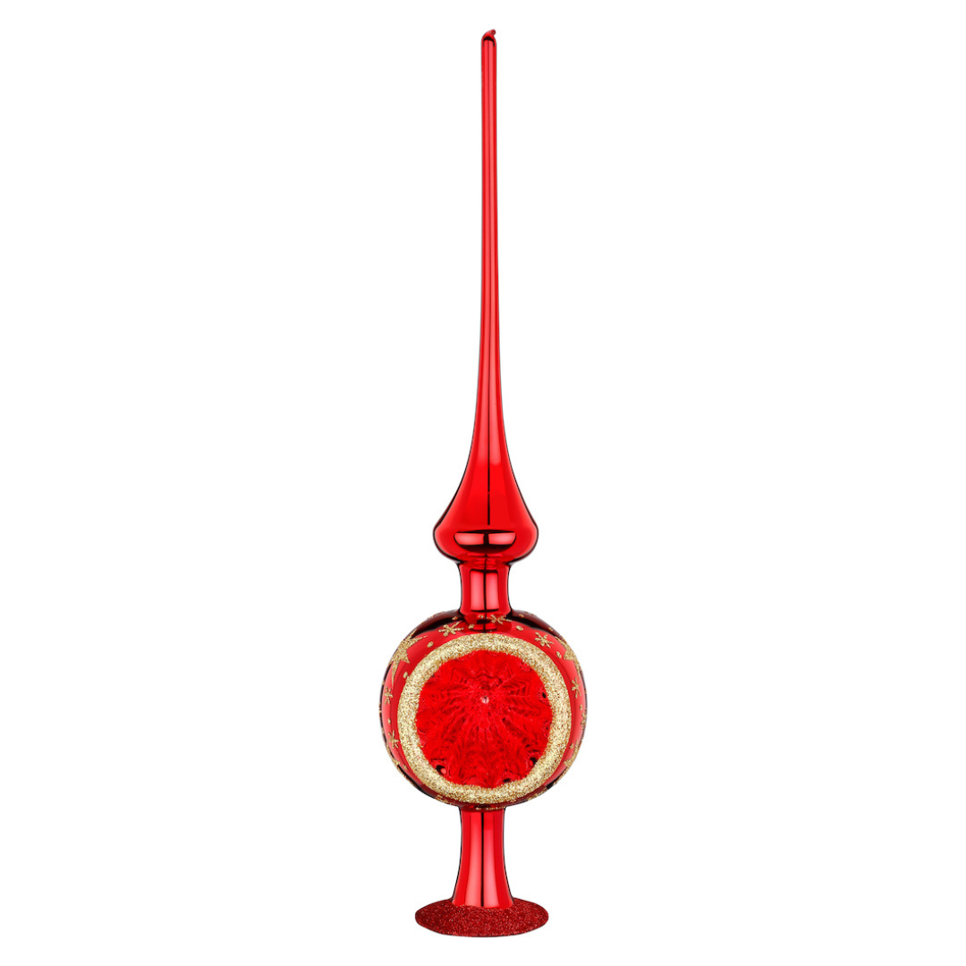 Large Sparkling Sky Tree Topper, Red by Inge Glas of Germany