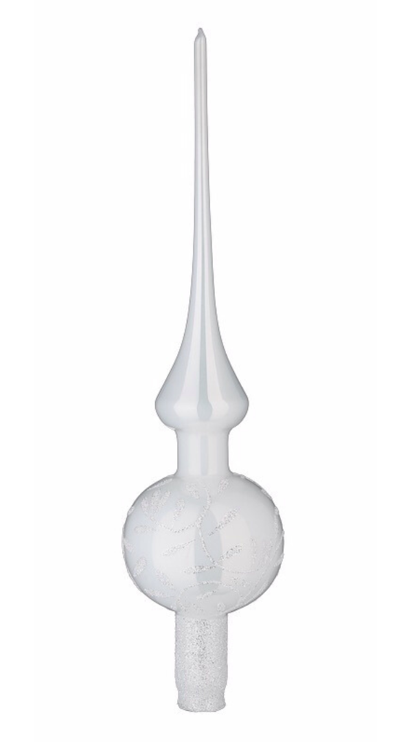 Delights Finial Tree topper, porcelain white pearl, 11.9