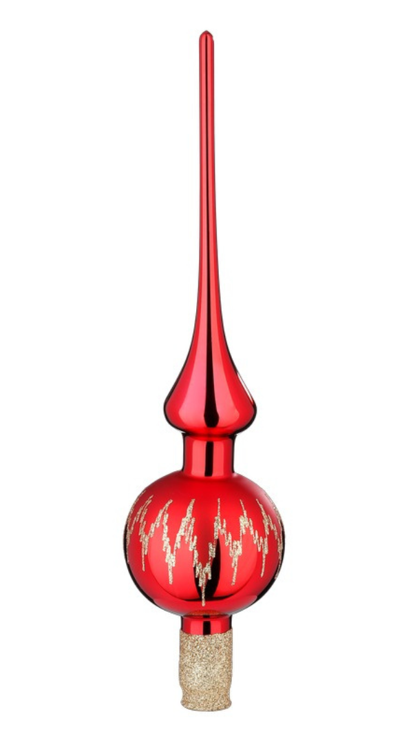 Festive Joy Tree Topper, red shiny, 11.9