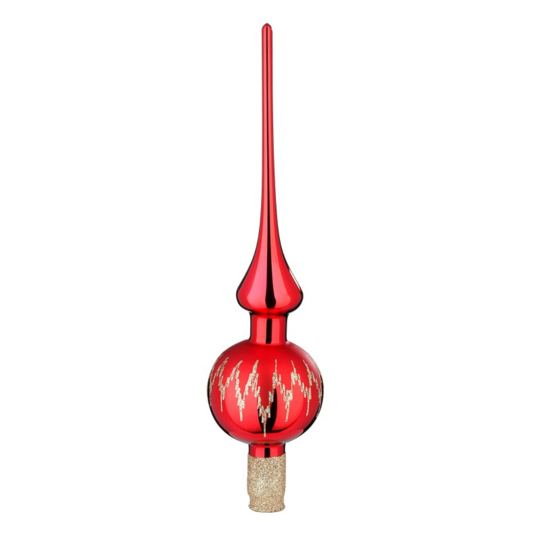 Festive Joy Tree Topper, red shiny, 11.9