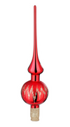 Festive Joy Tree Topper, red shiny, 11.9" by Inge Glas of Germany