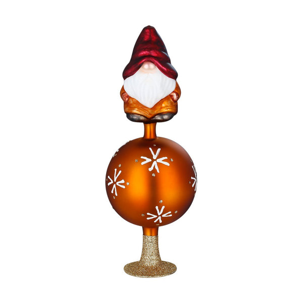 Gnome Time Tree Topper, 3.2 x 8.1'' by Inge Glas of Germany