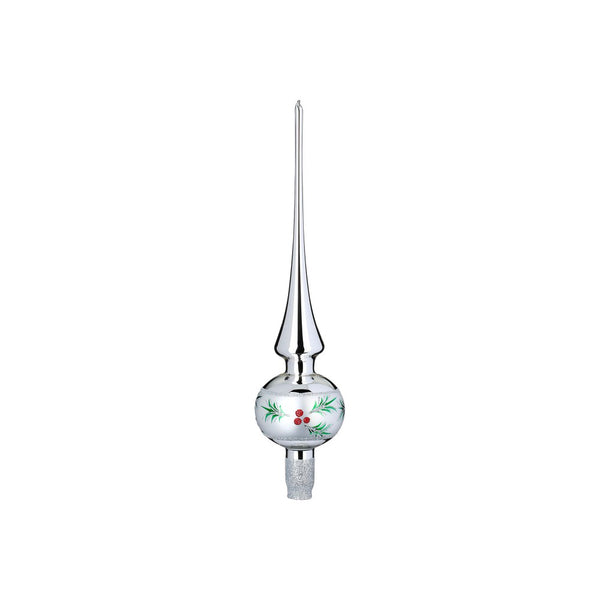 Fir Glow Tree Topper, 2.8 x 11.9'', silver shiny by Inge Glas of Germany