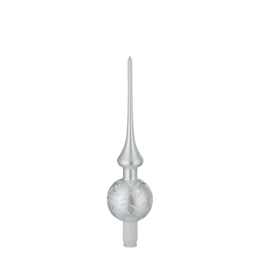 Delights Finial Tree Topper, 2.8 x 11.9'', white matte by Inge Glas of Germany