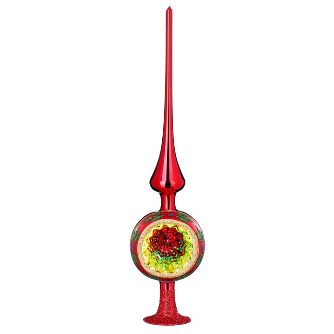 Christmas Twinkles Tree Topper, 3.2 x 13'', red shiny