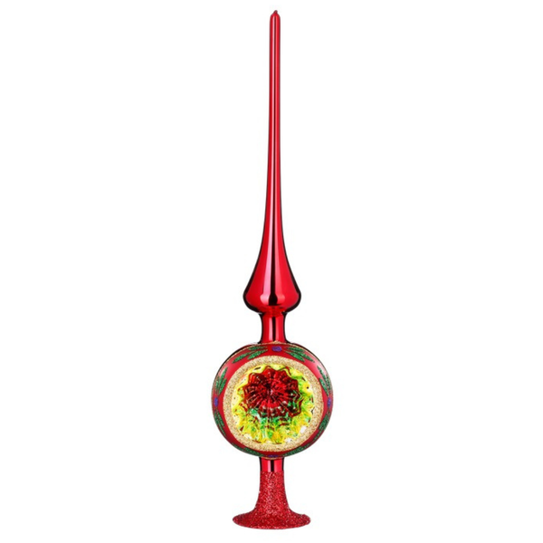 Christmas Twinkles Tree Topper, 3.2 x 13'', red shiny
