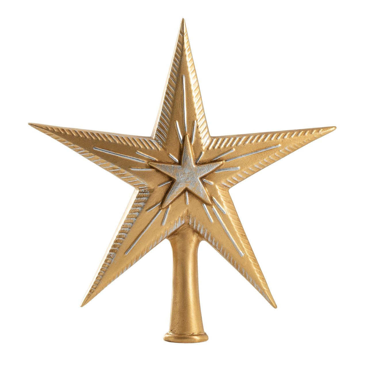 Small Binary Star Tree Topper in Gold by Marolin Manufaktur