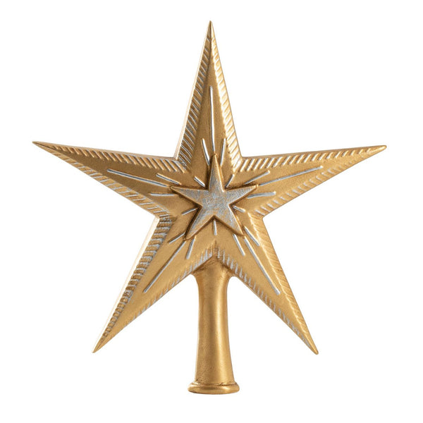 Binary Star Tree Topper, gold, small by Marolin Manufaktur