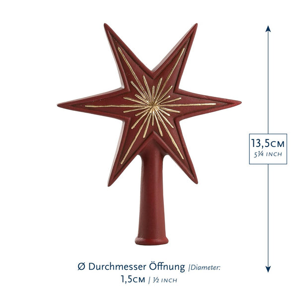 Tree Topper "Little Star" red and gold by Marolin Manufaktur