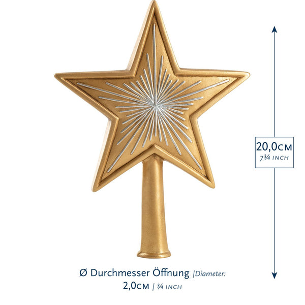 Tree Topper "Big Star" gold and silver by Marolin Manufaktur