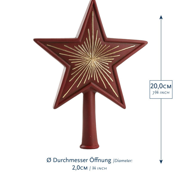 Tree Topper "Big Star" red and gold by Marolin Manufaktur