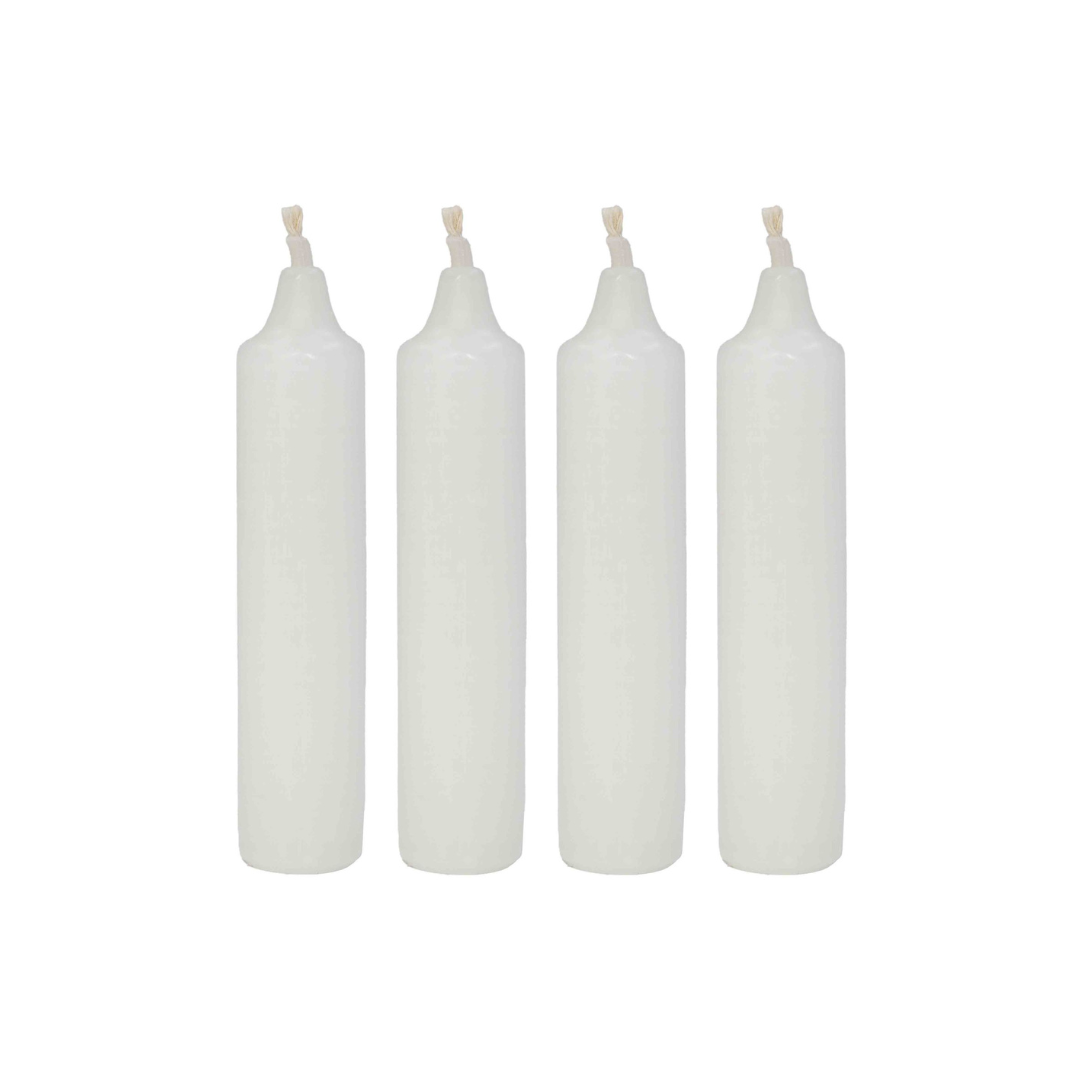 Advent Candle, White, 23mm, 4 pack by EWA Kerzen