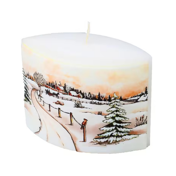 Winter Scene Elipse Candle by EWA Kerzen