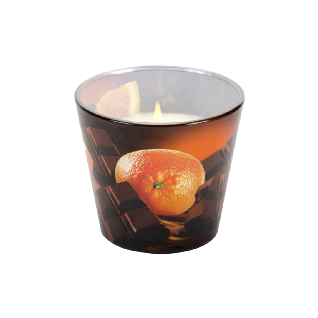 Scented Candle in decorative glass, Chocolate by EWA Kerzen