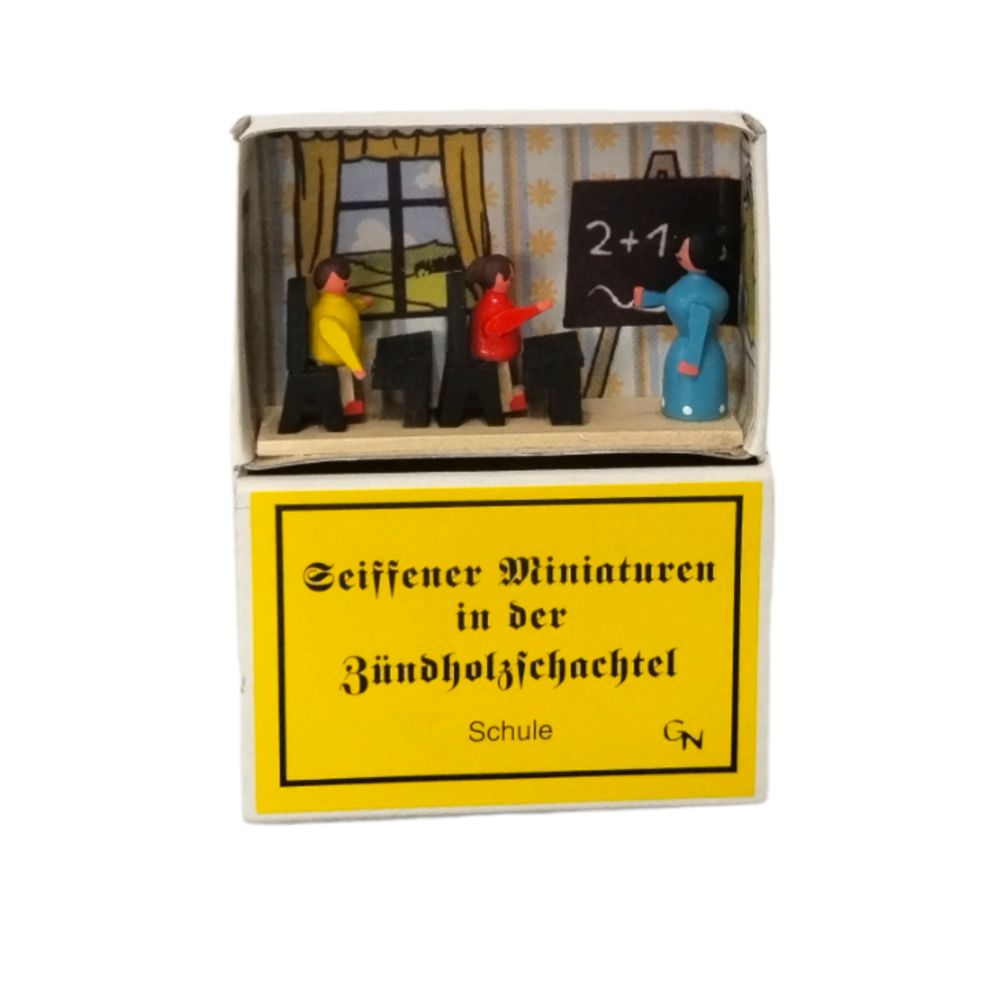 Miniature Matchbox Scene, Male Teacher  by the Gisbert Neuber family in Seiffen