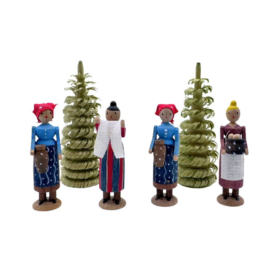 4 women, 2 trees figure set by K Huebsch