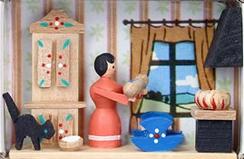 Miniature Matchbox Scene, Naptime for Baby  by the Gisbert Neuber family in Seiffen