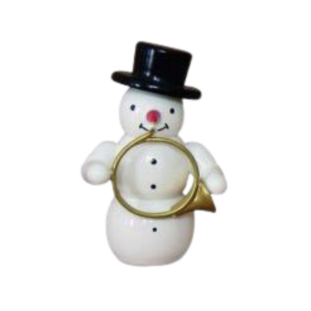 Snowman Band, Snowman with Waldhorn by Erzgebirgische Holzkunst Gahlenz GmbH