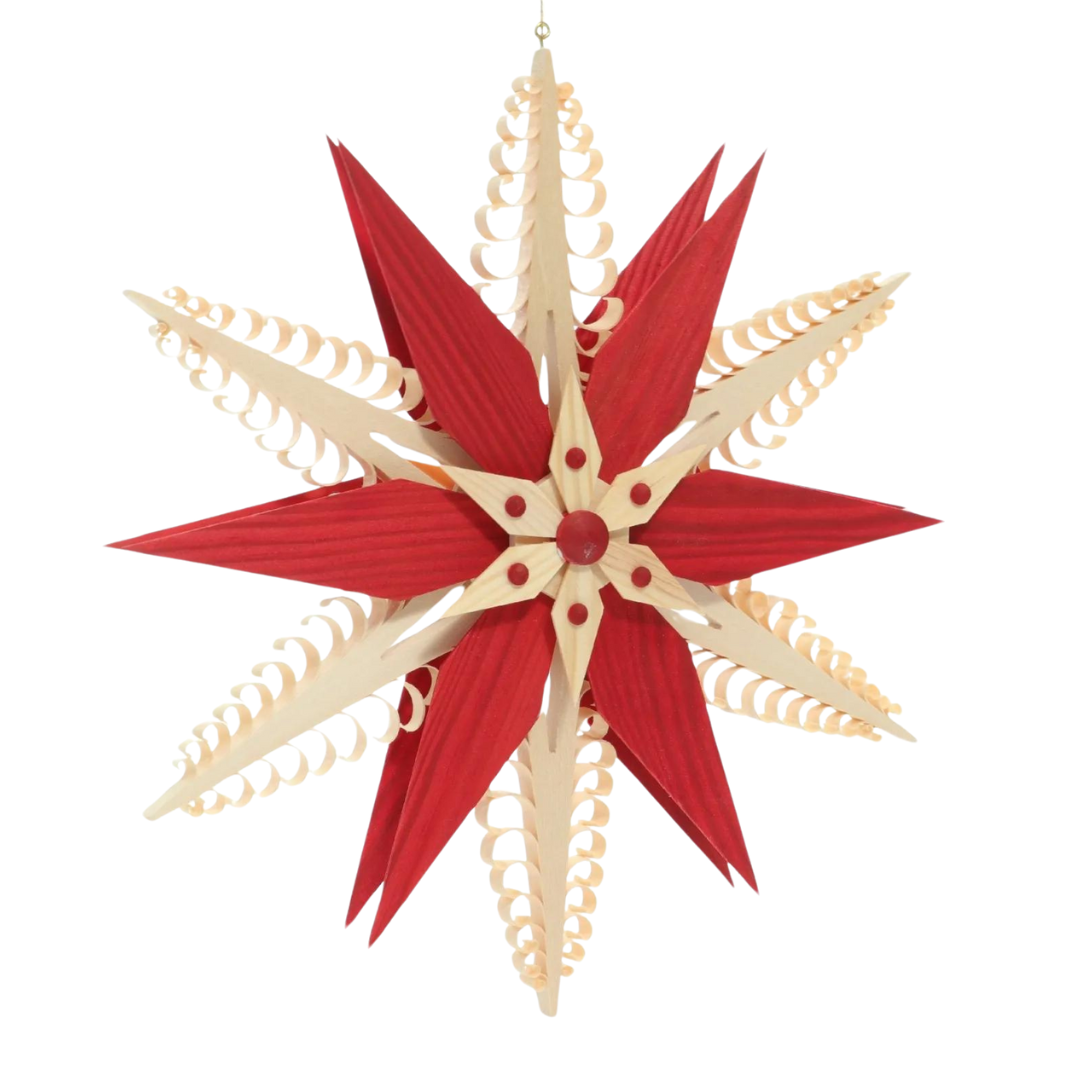 Star with Large Red Star Center, Wall Ornament by Martina Rudolph