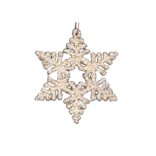 Wood Snowflake Ornament, glittered by Taulin
