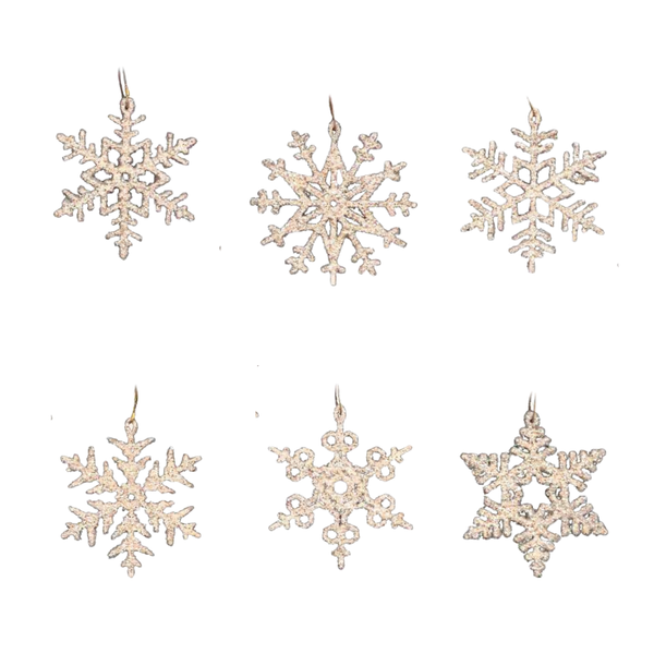 Wood Snowflake Ornament, glittered by Taulin