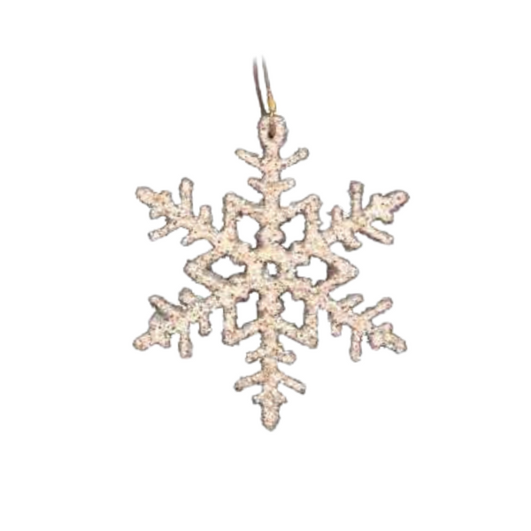 Wood Snowflake Ornament, glittered by Taulin