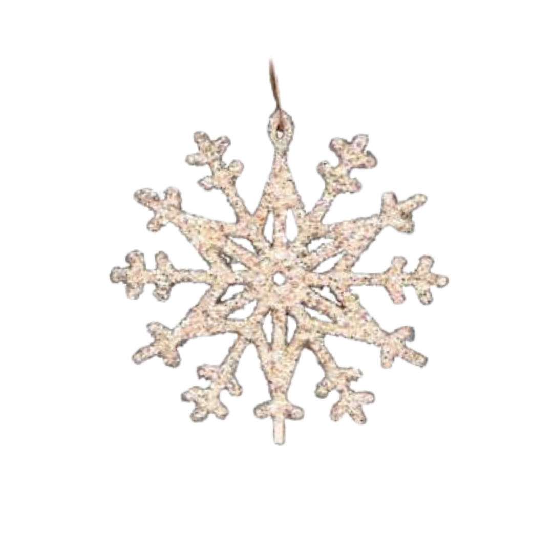 Wood Snowflake Ornament, glittered by Taulin