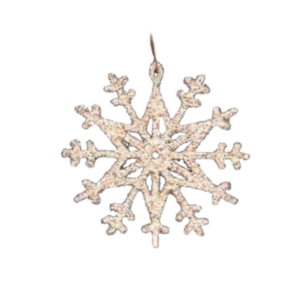 Wood Snowflake Ornament, glittered by Taulin