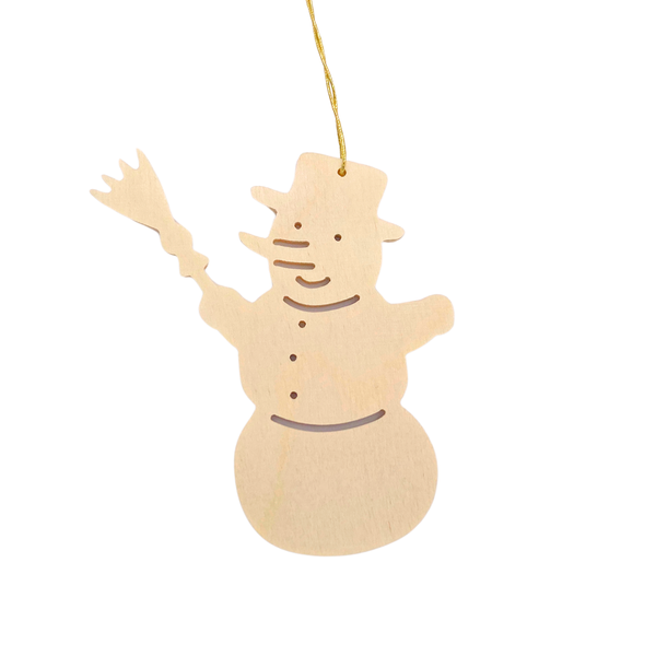 Snowman with Broom Ornament by Taulin