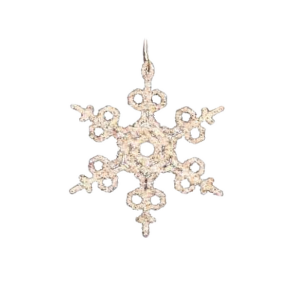 Wood Snowflake Ornament, glittered by Taulin