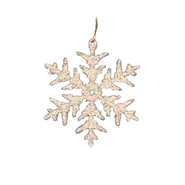 Wood Snowflake Ornament, glittered by Taulin
