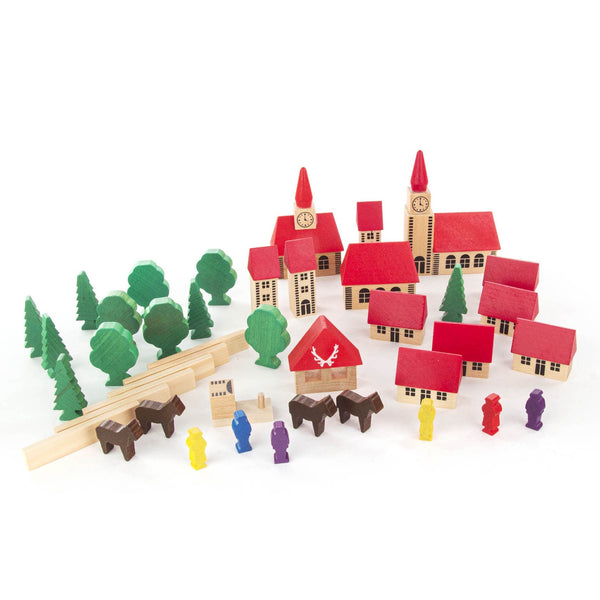 Village wood set, large by Jahnig Holzkunst